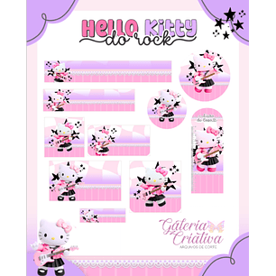 Arquivo Etiqueta Escolar Hello Kitty do Rock 