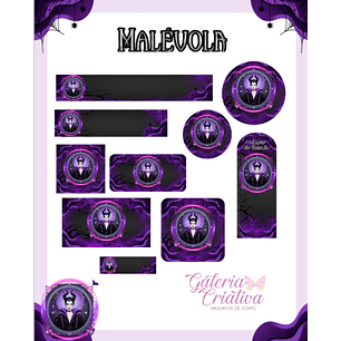 Arquivo Etiqueta Escolar Malévola 