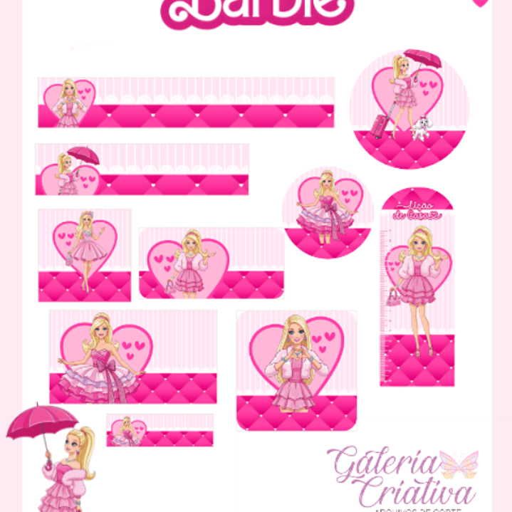 Arquivo Etiqueta Escolar Barbie  1