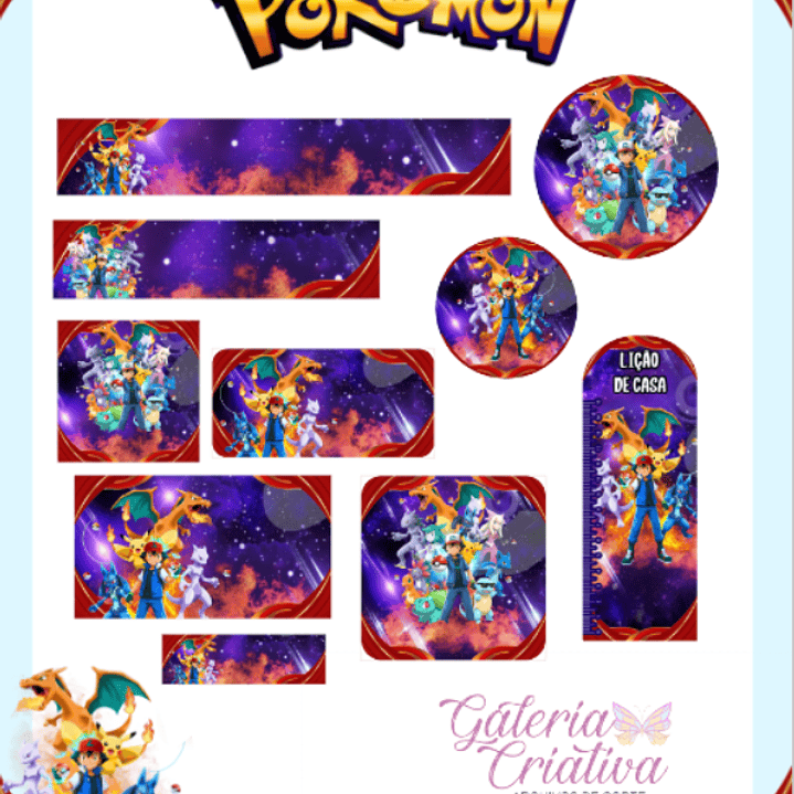 Arquivo Etiqueta Escolar Pokémon 1