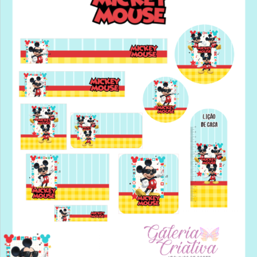 Arquivo Etiqueta Escolar Mickey Mouse  1