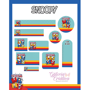 Arquivo Etiqueta Escolar Snoopy 