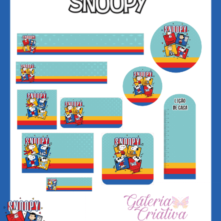 Arquivo Etiqueta Escolar Snoopy  1