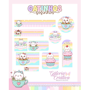 Arquivo Etiqueta Escolar Gatinhos 