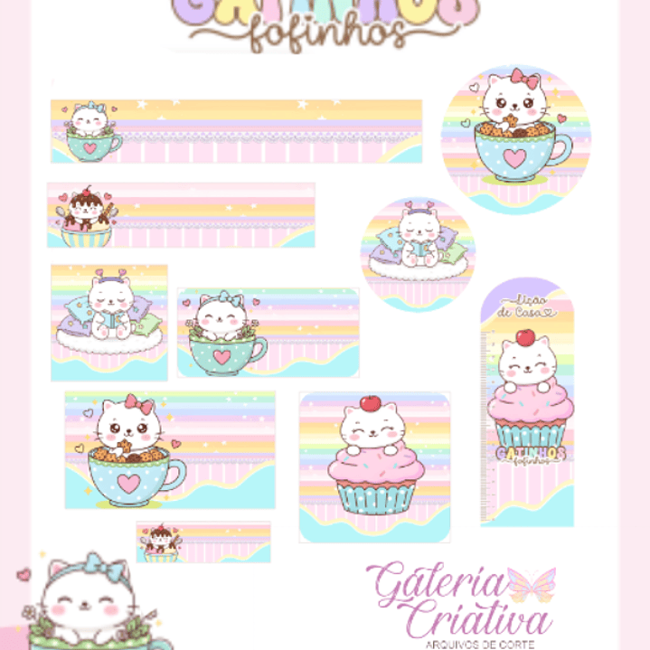 Arquivo Etiqueta Escolar Gatinhos  1