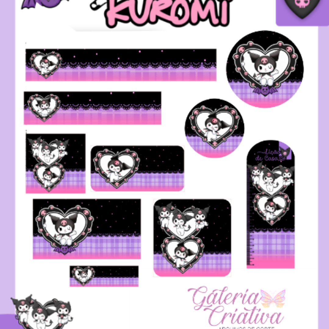 Arquivo Etiqueta Escolar Kuromi  1