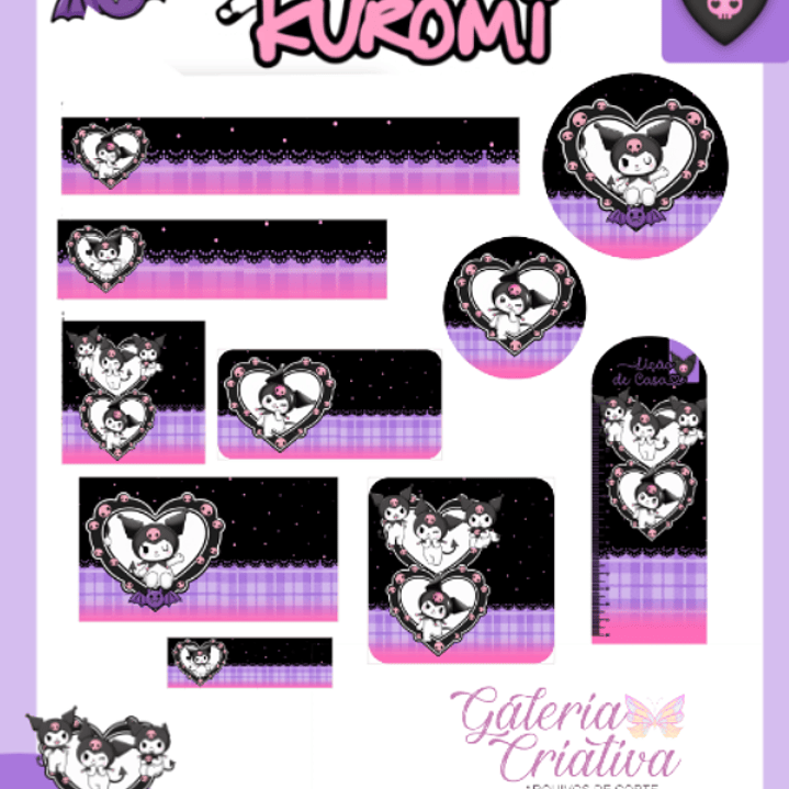 Arquivo Etiqueta Escolar Kuromi  1