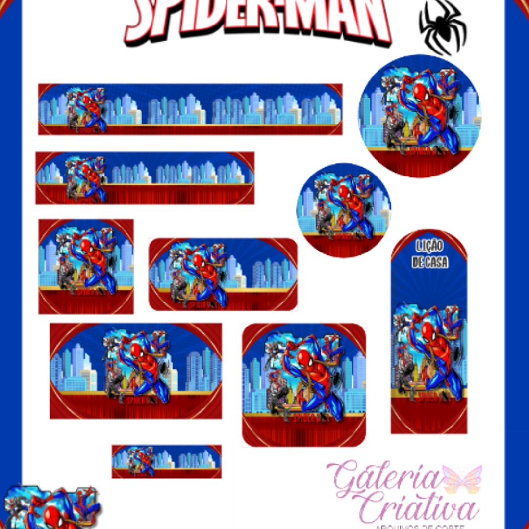 Arquivo Etiqueta Escolar Homem Aranha  1