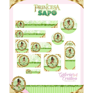 Arquivo Etiqueta Escolar A Princesa e o Sapo 