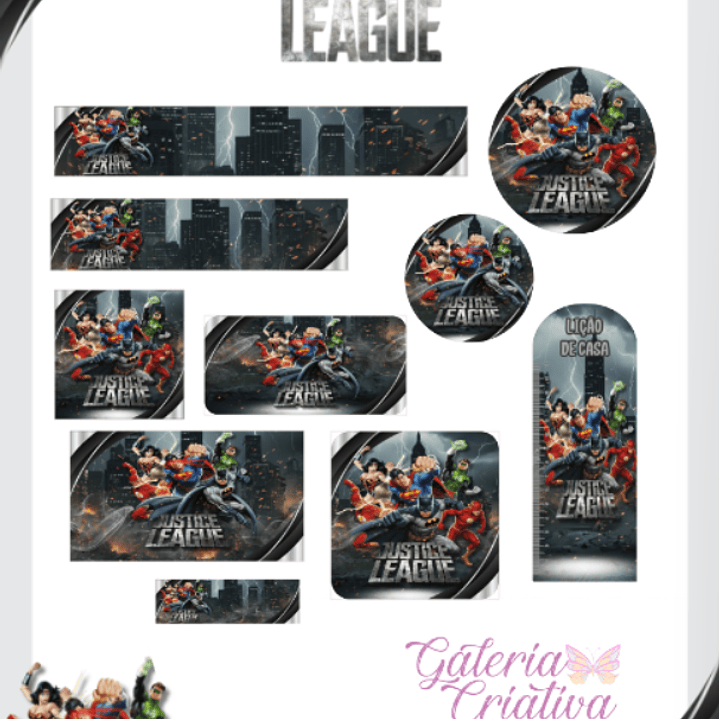 Arquivo Etiqueta Escolar Liga da Justiça  1
