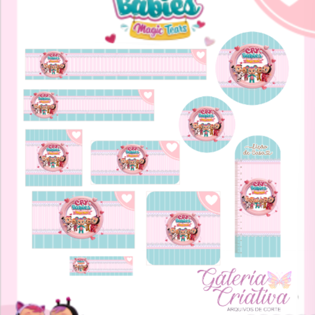 Arquivo Etiqueta Escolar Cry Babies  1