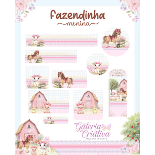 Arquivo Etiqueta Escolar Fazendinha Menina 
