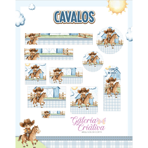 Arquivo Etiqueta Escolar Cavalos 