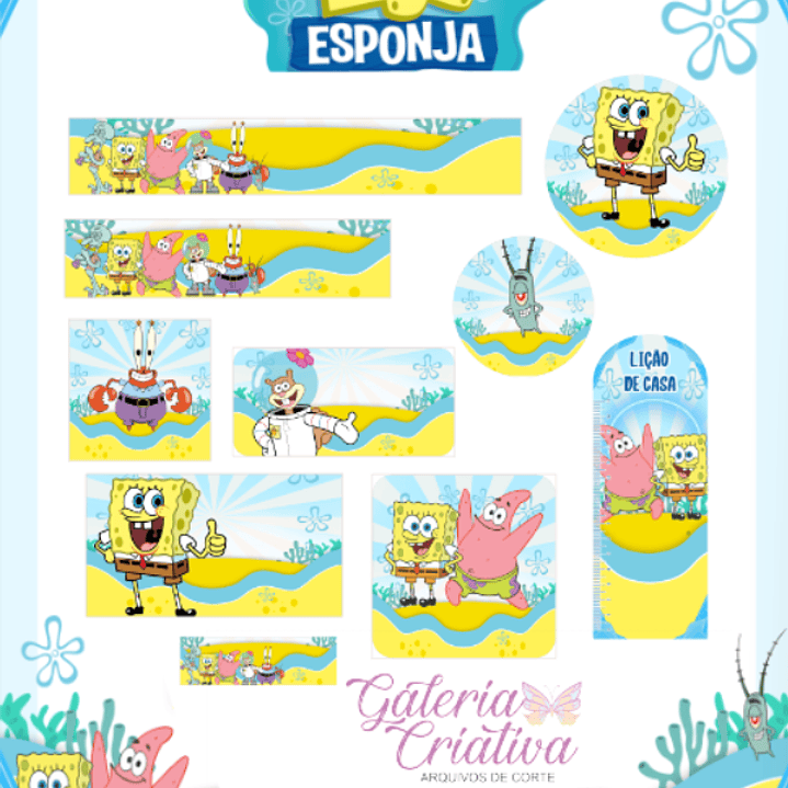 Arquivo Etiquetas Escolares Bob Esponja  1