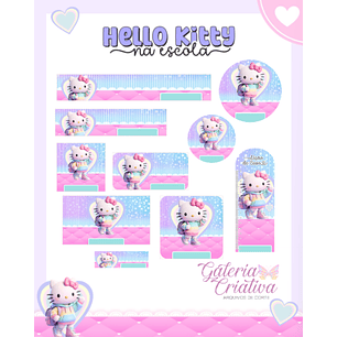 Arquivo Etiqueta Escolar Hello Kitty na Escola 