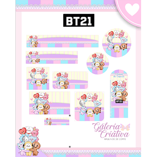 Arquivo Etiqueta Escolar BT21 