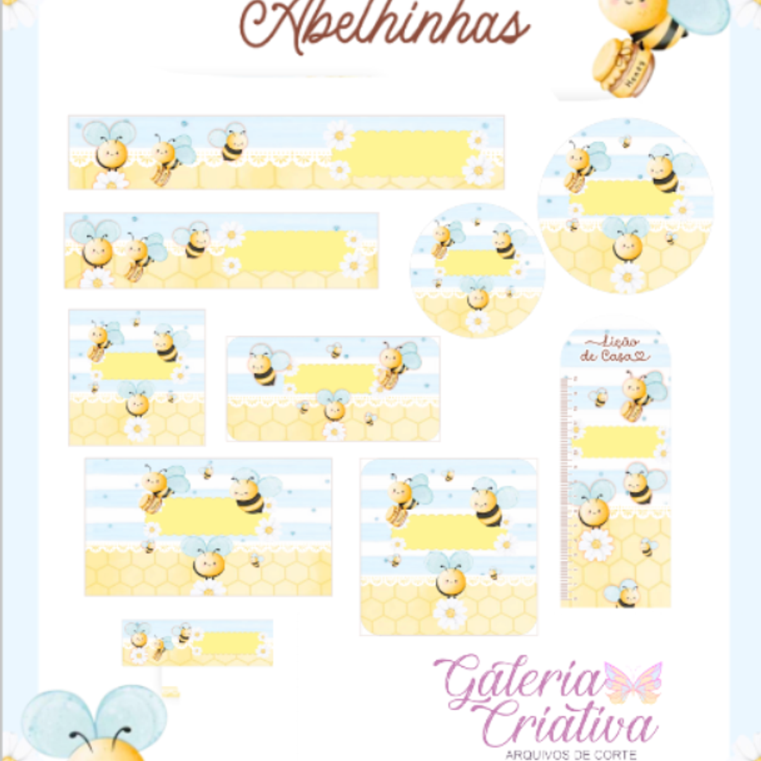 Arquivo Etiqueta Escolar Abelhinhas  1