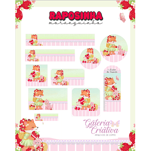 Arquivo Etiqueta Escolar Raposinha Moranguinho 