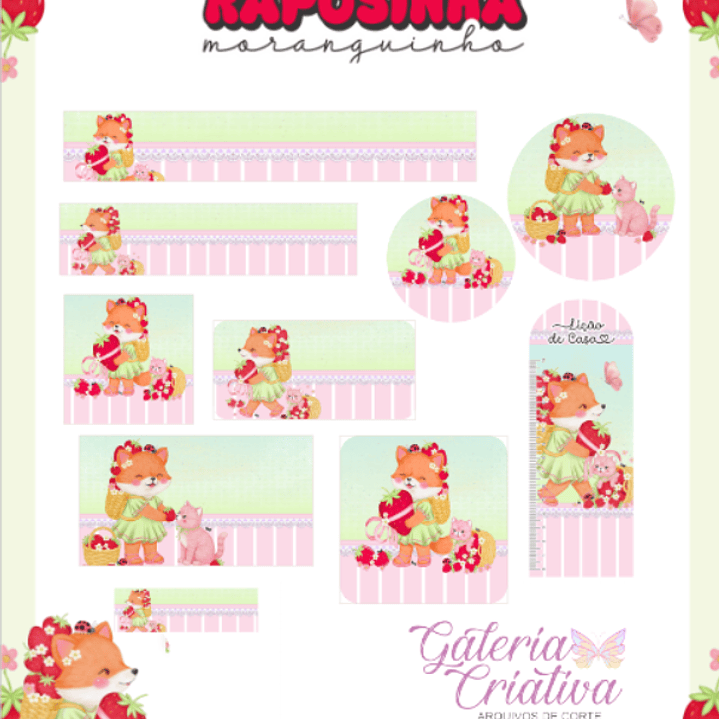 Arquivo Etiqueta Escolar Raposinha Moranguinho  1