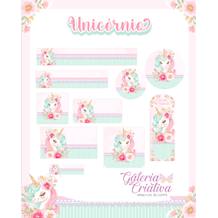 Arquivo Etiqueta Escolar Unicórnio 