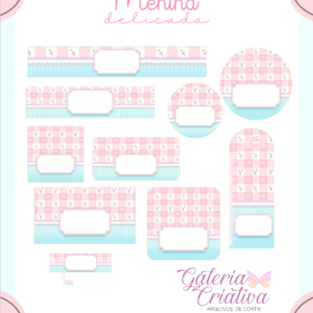 Arquivo Etiqueta Escolar Menina Delicada  1