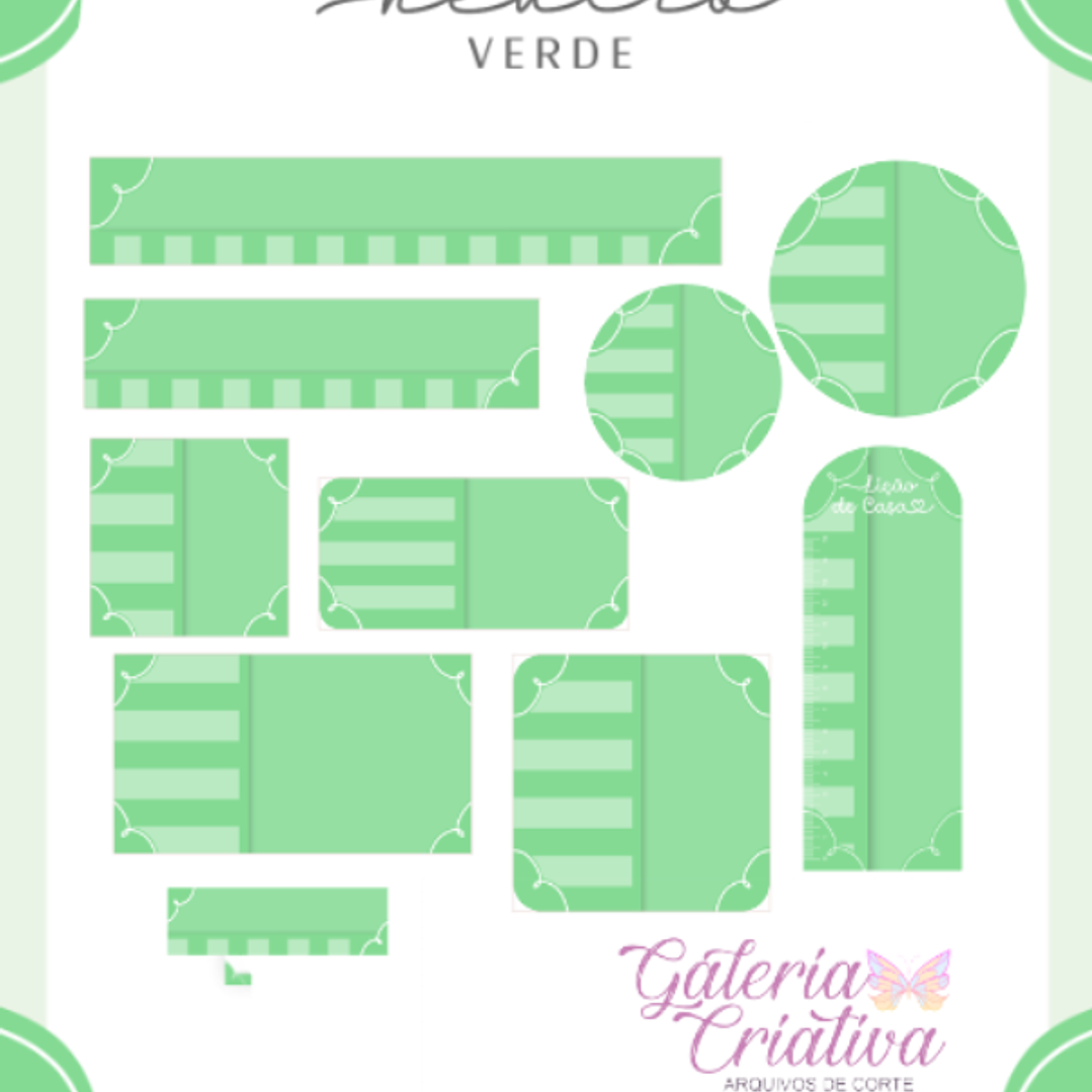 Arquivo Etiqueta Escolar Neutro Verde  1