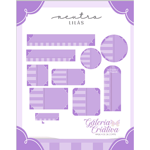 Arquivo Etiqueta Escolar Neutro Lilás 