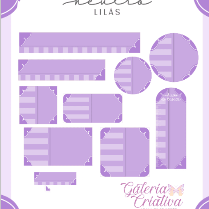 Arquivo Etiqueta Escolar Neutro Lilás  1
