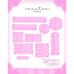 Arquivo Etiqueta Escolar Neutro Rosa 