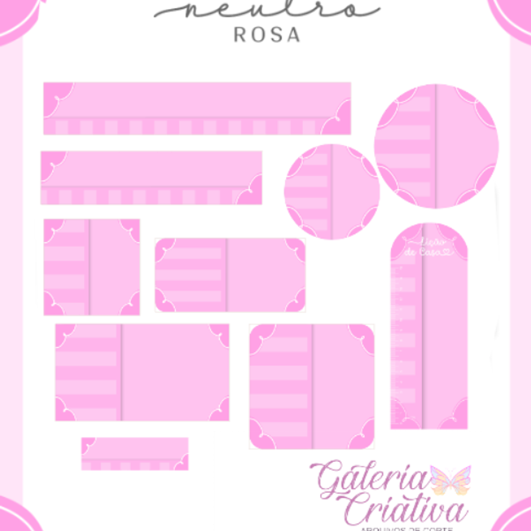 Arquivo Etiqueta Escolar Neutro Rosa  1