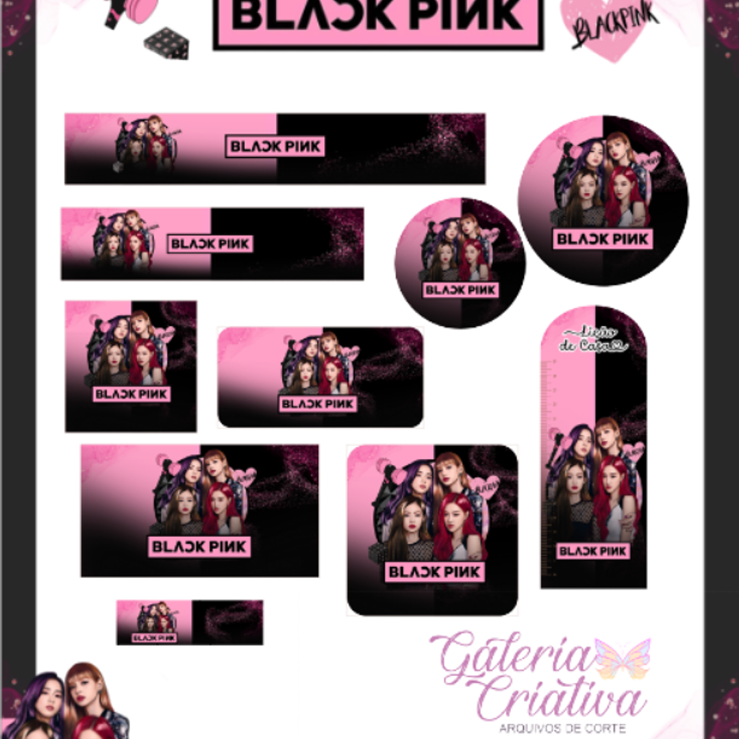 Arquivo Etiqueta Escolar Black Pink  1