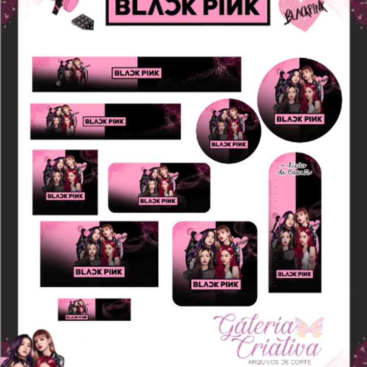 Arquivo Etiqueta Escolar Black Pink  1