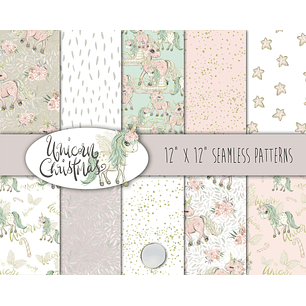 Kit Digital Papéis Unicórnios