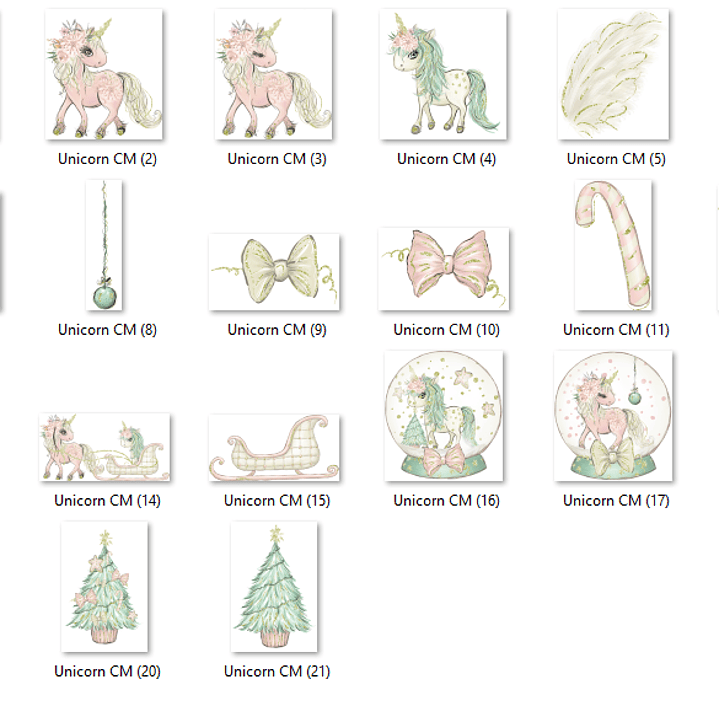 Kit Digital Unicórnio de Natal 2