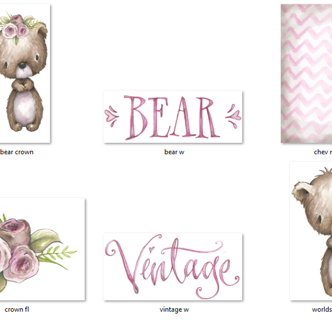 Kit Digital Urso Vintage  2