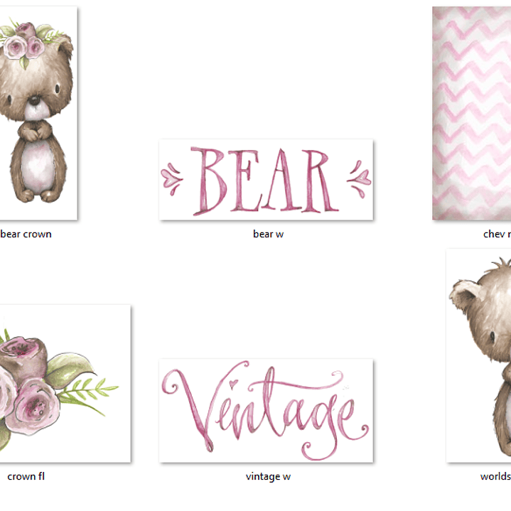 Kit Digital Urso Vintage  2