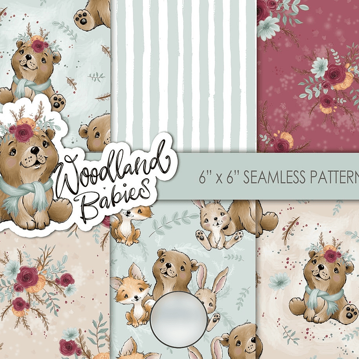 Kit Digital Papéis Animais da Floresta  1