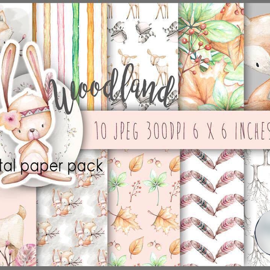 Kit Digital Papéis Animais da Floresta  1