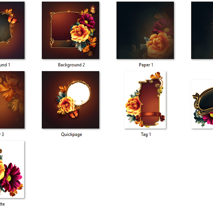 Kit Digital Flores de Outono  2