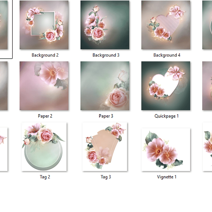 Kit Digital Molduras Buquê de Amor  2