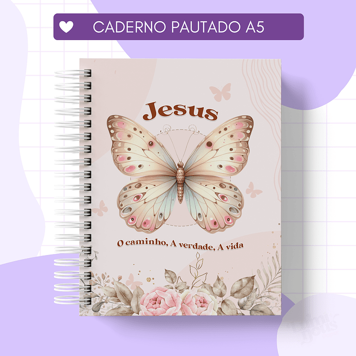 Arquivo Caderno A5 Jesus Borboleta 1