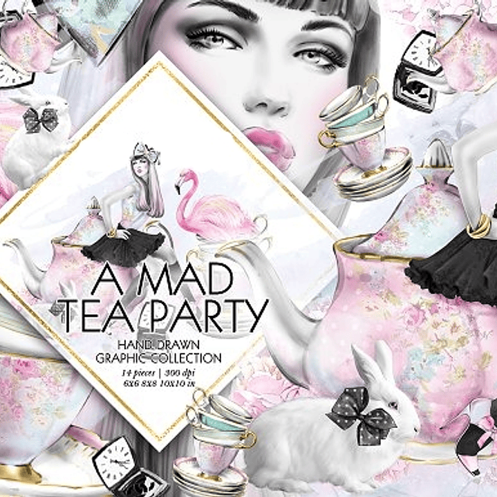 Kit Digital Uma Festa de Chá Maluca 1