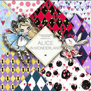 Kit Digital Papéis Alice no País das Maravilhas