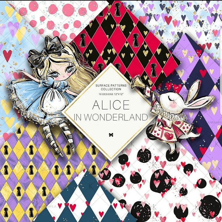 Kit Digital Papéis Alice no País das Maravilhas 1