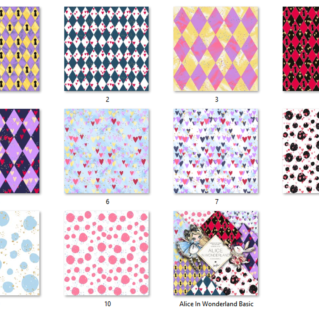 Kit Digital Papéis Alice no País das Maravilhas 2