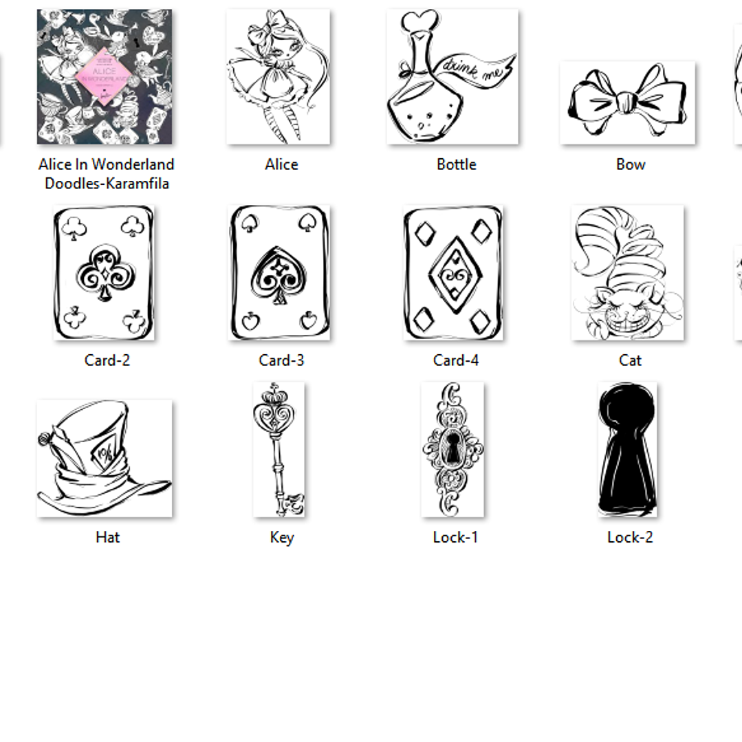 Kit Digital Rabiscos Alice no País das Maravilhas  2