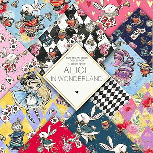 Kit Digital Papéis Alice no País das Maravilhas 02