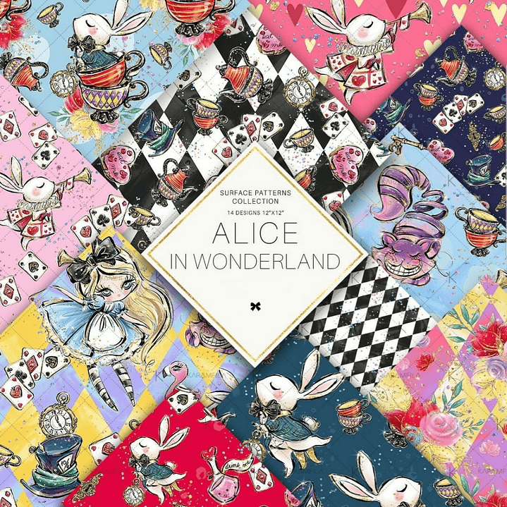 Kit Digital Papéis Alice no País das Maravilhas 02 1
