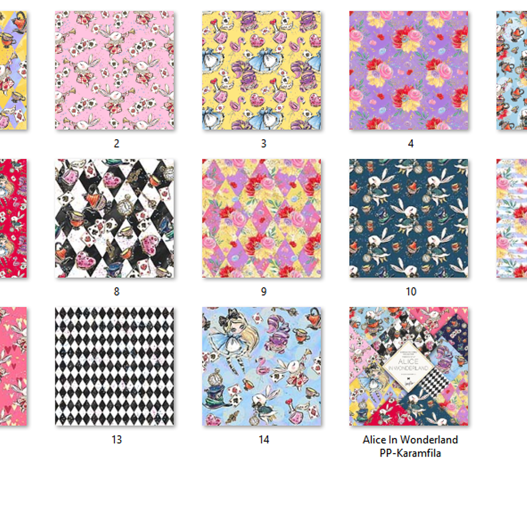 Kit Digital Papéis Alice no País das Maravilhas 02 2