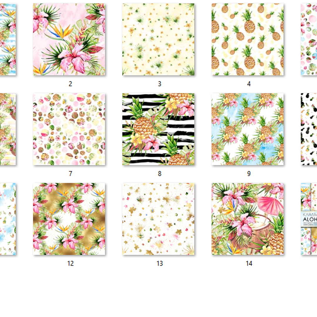 Kit Digital Papéis Aloha  2